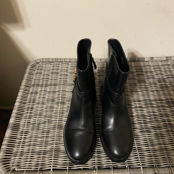 Womens Tory Burch black leather ankle booties - Picture 4 of 11